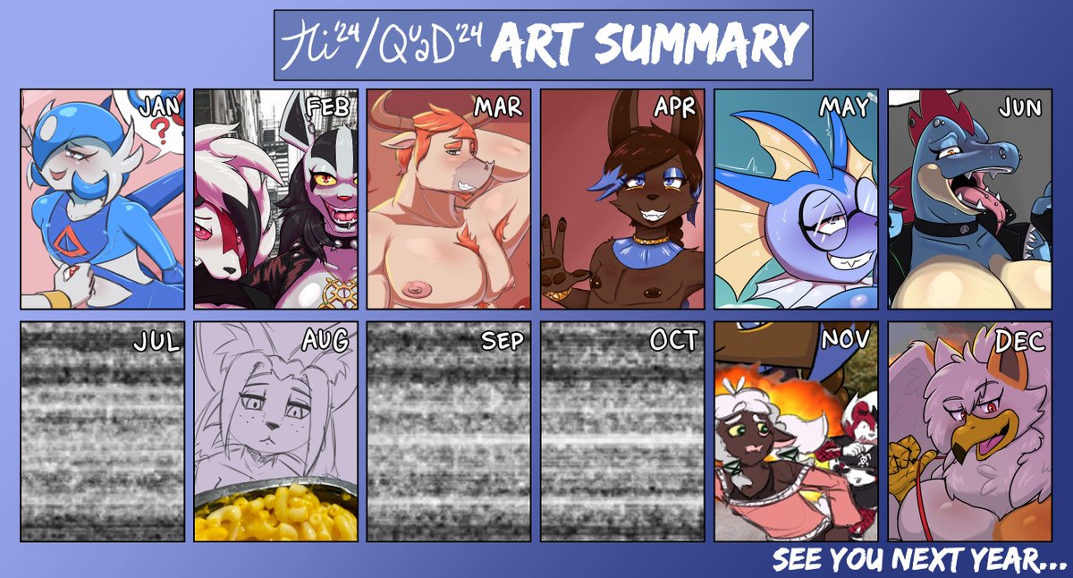 Happy New Year, everyone! 

Better late than never to post my art summary of the past year