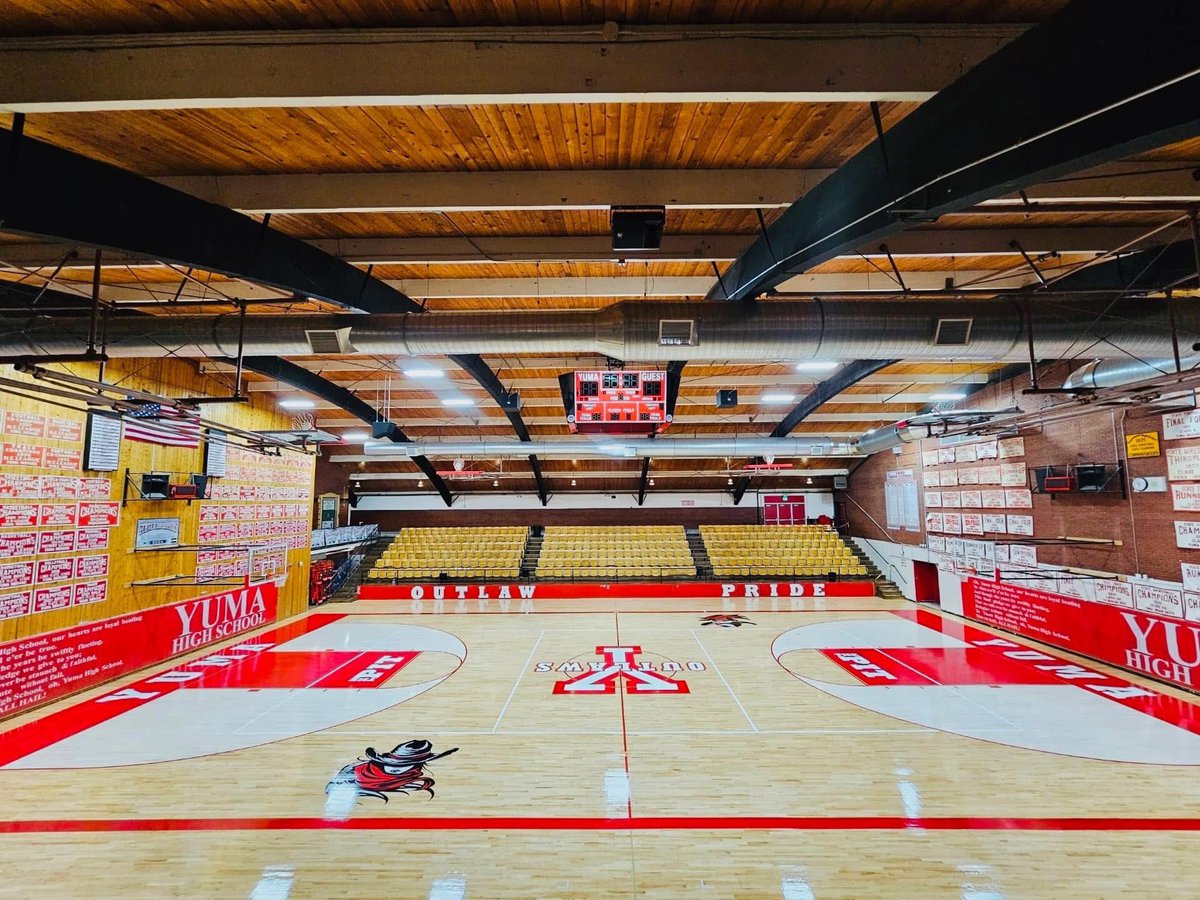 YumaHighUpdates's tweet image. The best gym in the state of Colorado got a new floor over Christmas break and it’s 🔥 @coloradopreps @MileHighPreps @CHSAANow @CHSAA @Bball_CO