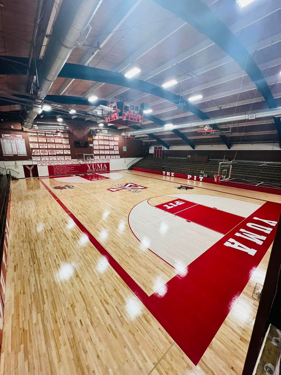 YumaHighUpdates's tweet image. The best gym in the state of Colorado got a new floor over Christmas break and it’s 🔥 @coloradopreps @MileHighPreps @CHSAANow @CHSAA @Bball_CO