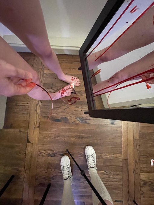 Gonna edit these photos one day (fake blood) https://t.co/4JM5ZyeK7e