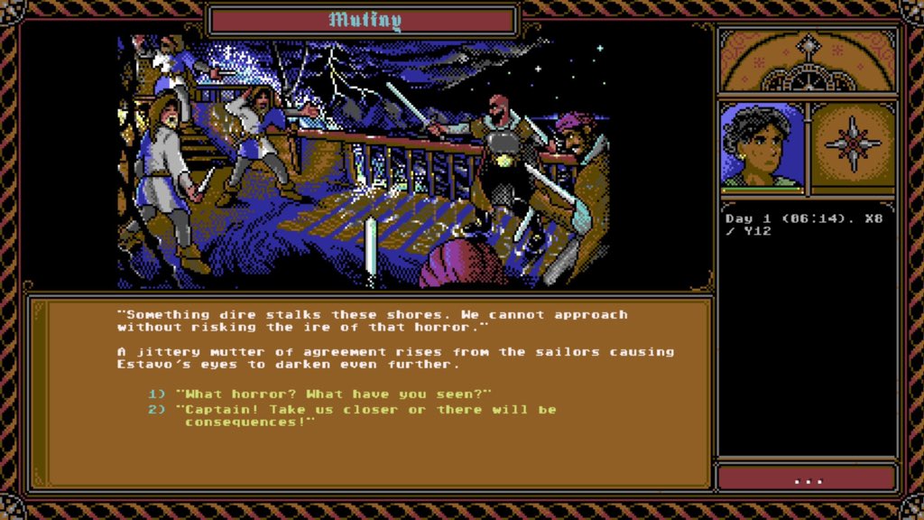 7) Skald: Against The Black Priory
The classy C64-like visuals pulled me in, but it’s the brutally challenging tactical battles, the superb writing and rich interactive narrative that kept me absorbed. If there’s one game on this list that deserves way more attention, it’s this.
