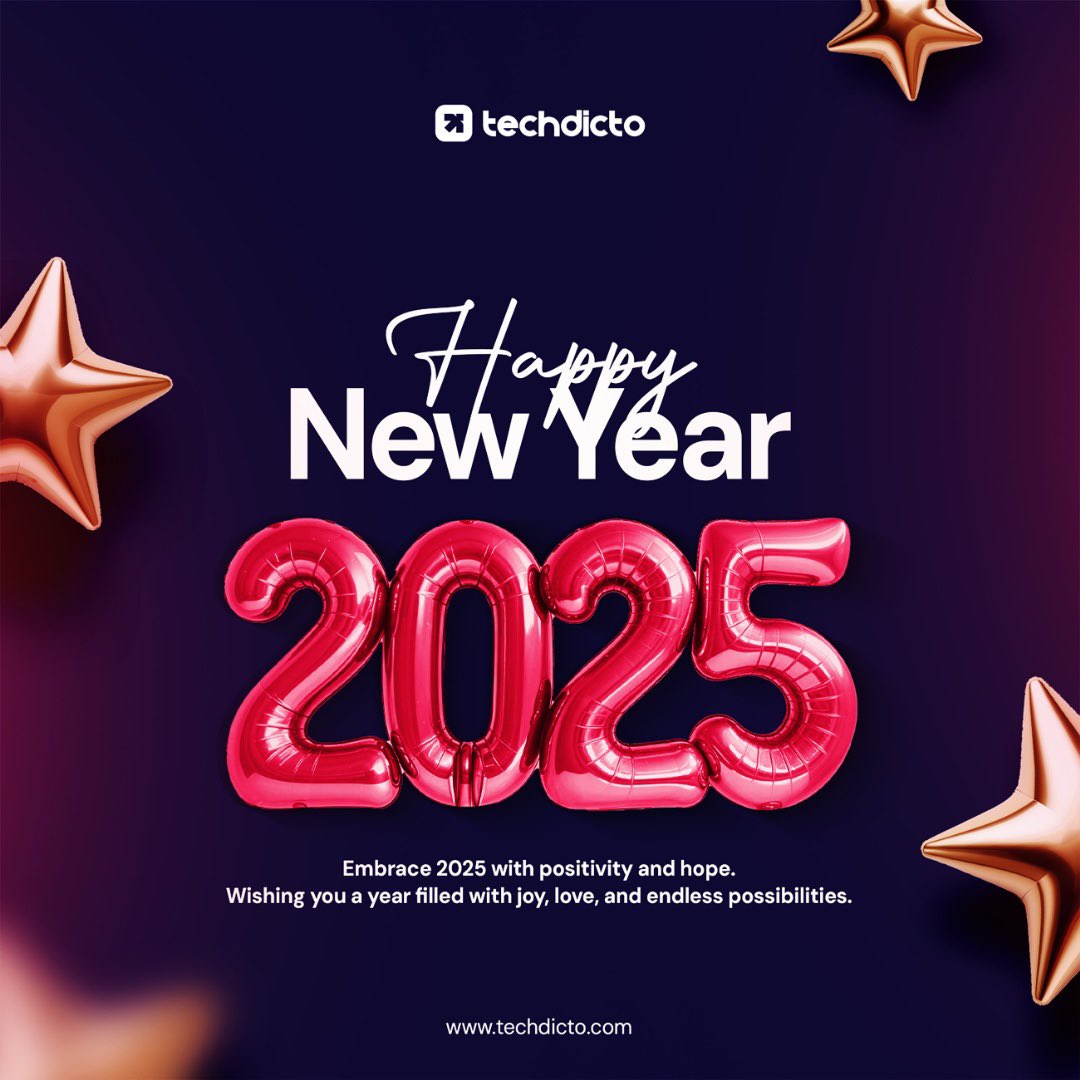 techdicto's tweet photo. Happy New Year from Techdicto!

As we step into a brand-new year, we’re filled with excitement and gratitude for the journey ahead.

This year, we’re committed to taking learning and innovation to new heights, offering you even more opportunities to grow, create… https://t.co/tURZncuJtm
