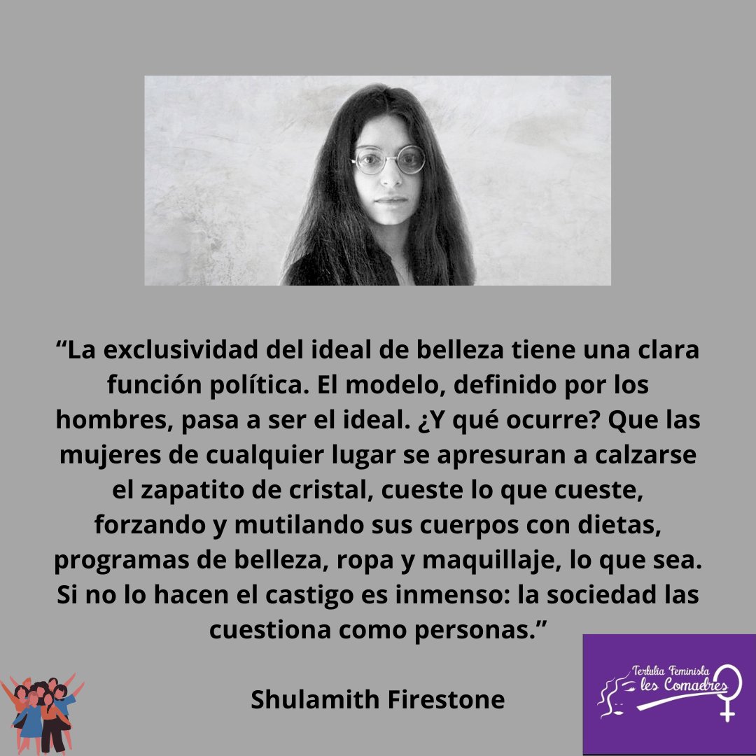 ¡Buenos días!

Os traemos una cita de Shulamith Firestone, importante activista que creó los primeros grupos feministas radicales en Nueva York en los años sesenta. Organizó la primera manifestación a favor del aborto en Estados Unidos y, a los 25 años +