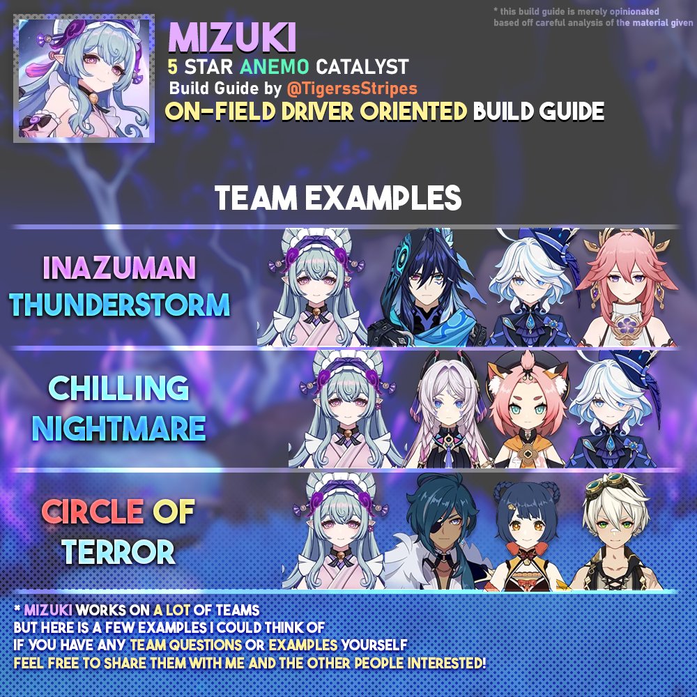 ✦ MIZUKI BUILD GUIDE ✦ * Mizuki does not stand out to me as a