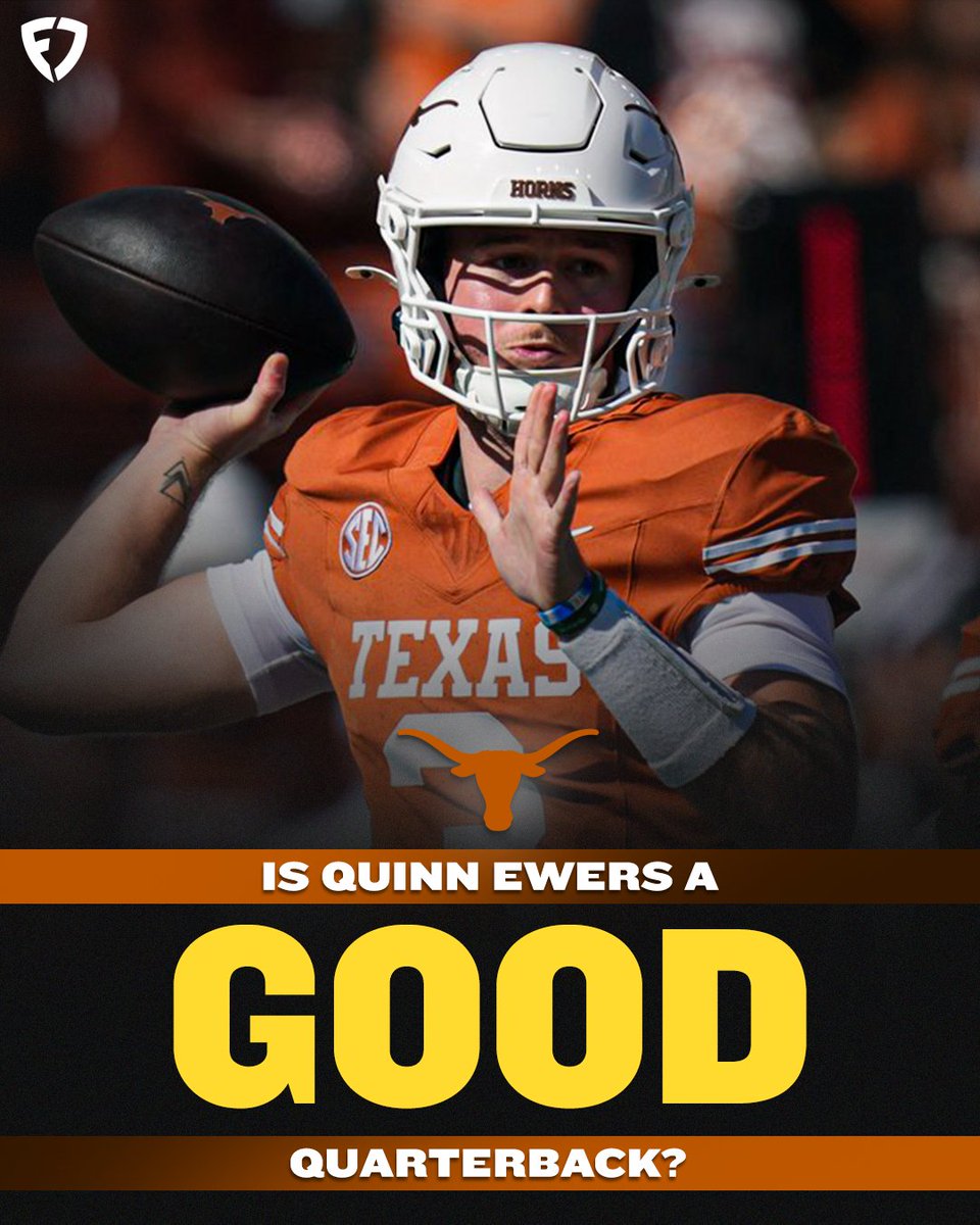 FanDuelSports's tweet photo. Is Quinn Ewers a good QB? 🤔
❤️ for YES
🔁 for NO
#Texas | #HookedEm https://t.co/qYSCdsZHO8