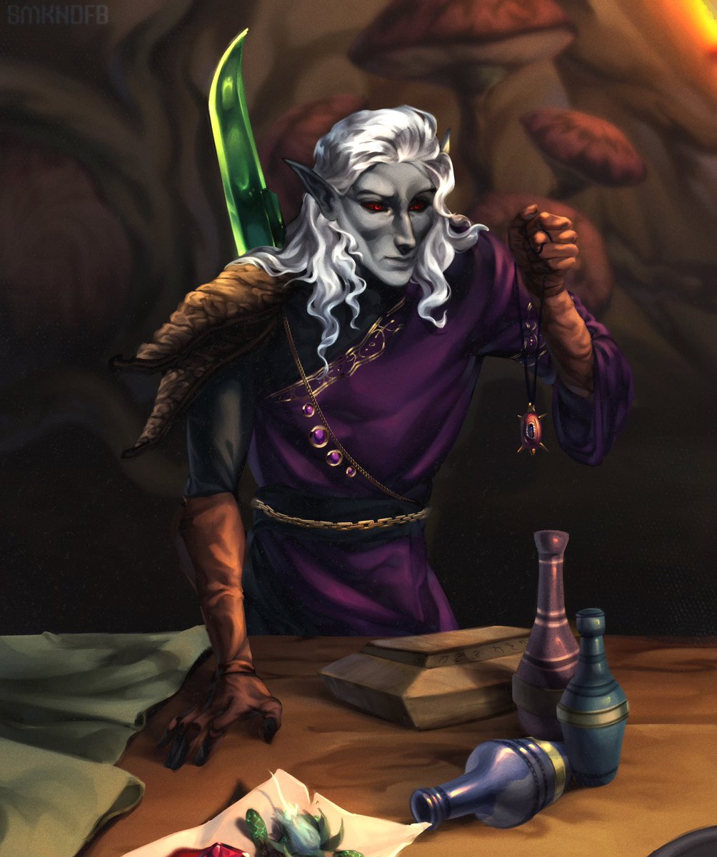 a gift for @ louhinks on tumblr for tes secret santa!^^ grabbing every opportunity to draw beautiful dunmer. cant help myself