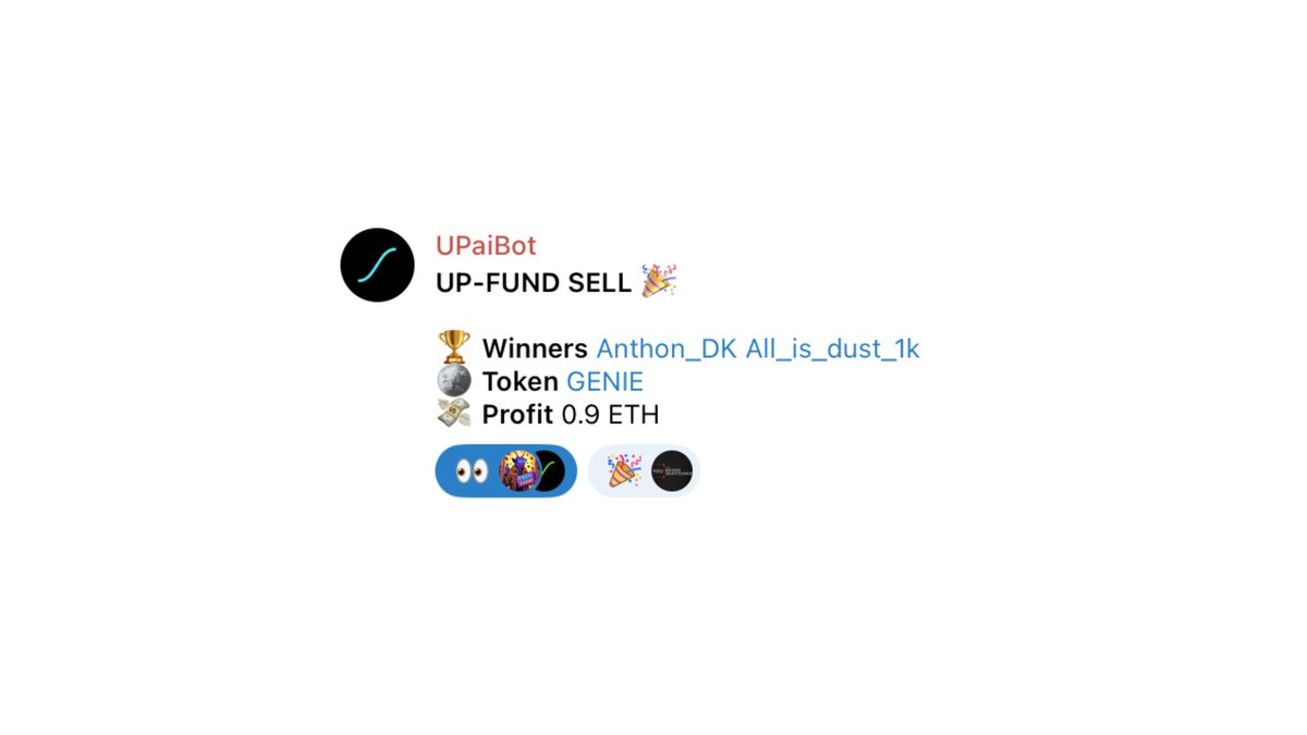 upai_app's tweet image. Two diamond holders submitted $GENIE @Genieaieth  to UPFund, no ETH required.

8 days later, risk-free 0.9 ETH profit 🫡

Congrats to @Anthon_DK &amp;amp; All_is_dust_1k 

Join us on TG to learn more
