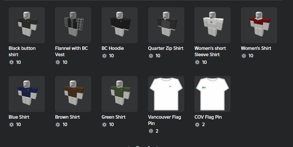 VancouverRoblox's tweet image. Go get your BC Merch today!! roblox.com/communities/55…