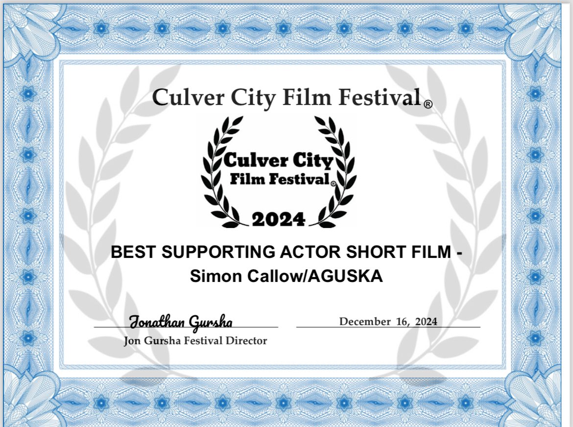 FactNotFictionFilms (@fnffilms) on Twitter photo Congratulations to Simon Callow and the <a href="/aguskafilm/">aguskafilm</a> crew - thanks to <a href="/culvercityff/">Culver City Film Festival</a> Congratulations to Simon Callow and the <a href="/aguskafilm/">aguskafilm</a> crew - thanks to <a href="/culvercityff/">Culver City Film Festival</a>