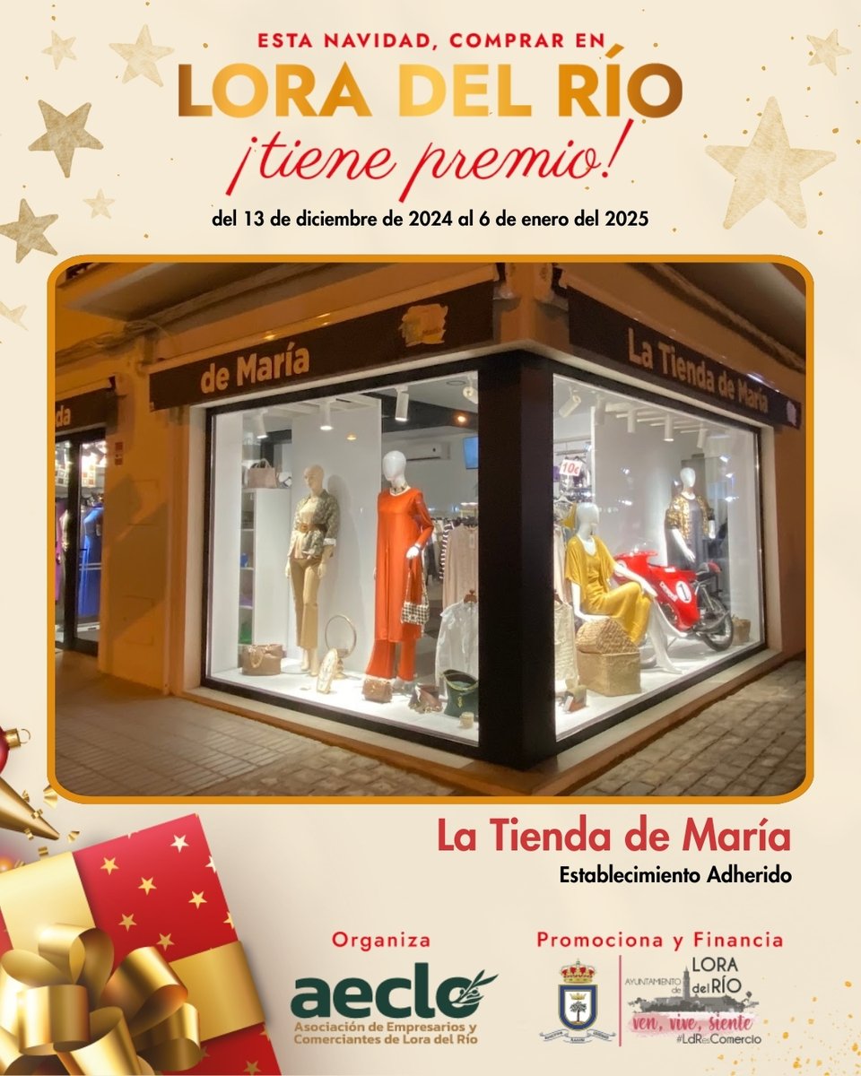 AECLO_Lora's tweet photo. 👗✨ En La Tienda de María, ahora parte de la campaña #TuCompraX10, encontrarás moda femenina para todas las tallas, incluyendo hasta la 54.
Calidad, estilo y variedad en un mismo lugar. ¡Descubre su colección en C. Marcos Orbaneja, 16!
#NavidadEnLora #LdResComercio https://t.co/LGDtFaEwpF