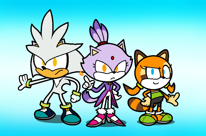 NicholasBurban2's tweet photo. As a way to kick off 2025, here's Team Dimension.
#SilverTheHedgehog #BlazeTheCat #MarinetheRaccoon #TeamDimension #sonicfanart #SEGA https://t.co/VGFz41EGZo