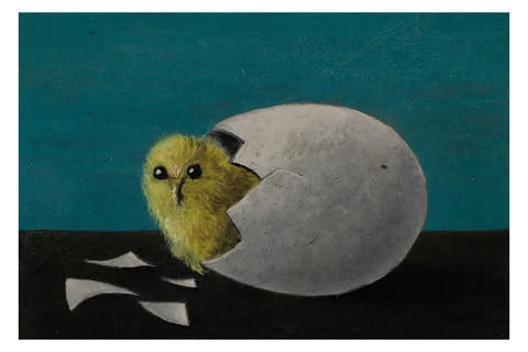 MenschOhneMusil's tweet image. Gertrude #Abercrombie, Untitled (Chick Emerging from an Egg), 1963.