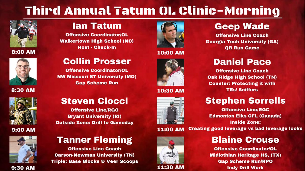 CoachTatum90's tweet photo. We’ve gained another 100+ coaches that wanted to get better and attend this FREE &amp; ONLINE Clinic on January 25th.

We’re at 635 growth mindset Coaches representing 47 States and 10 countries🤯🤯

The Tatum OL Coaches Clinic is going to be an absolute blast!!

DM me to sign up!! https://t.co/XYmTvj7ls5