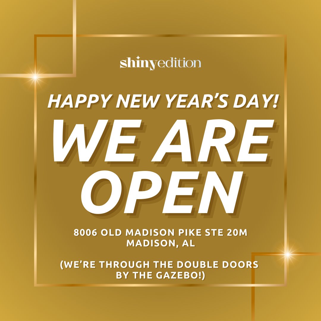 ShinyEdition's tweet photo. Happy New Year's Day! 
We're open from noon to 7 PM today. 

Come find some fun to kick off 2025!! https://t.co/NfTR1LnkfH
