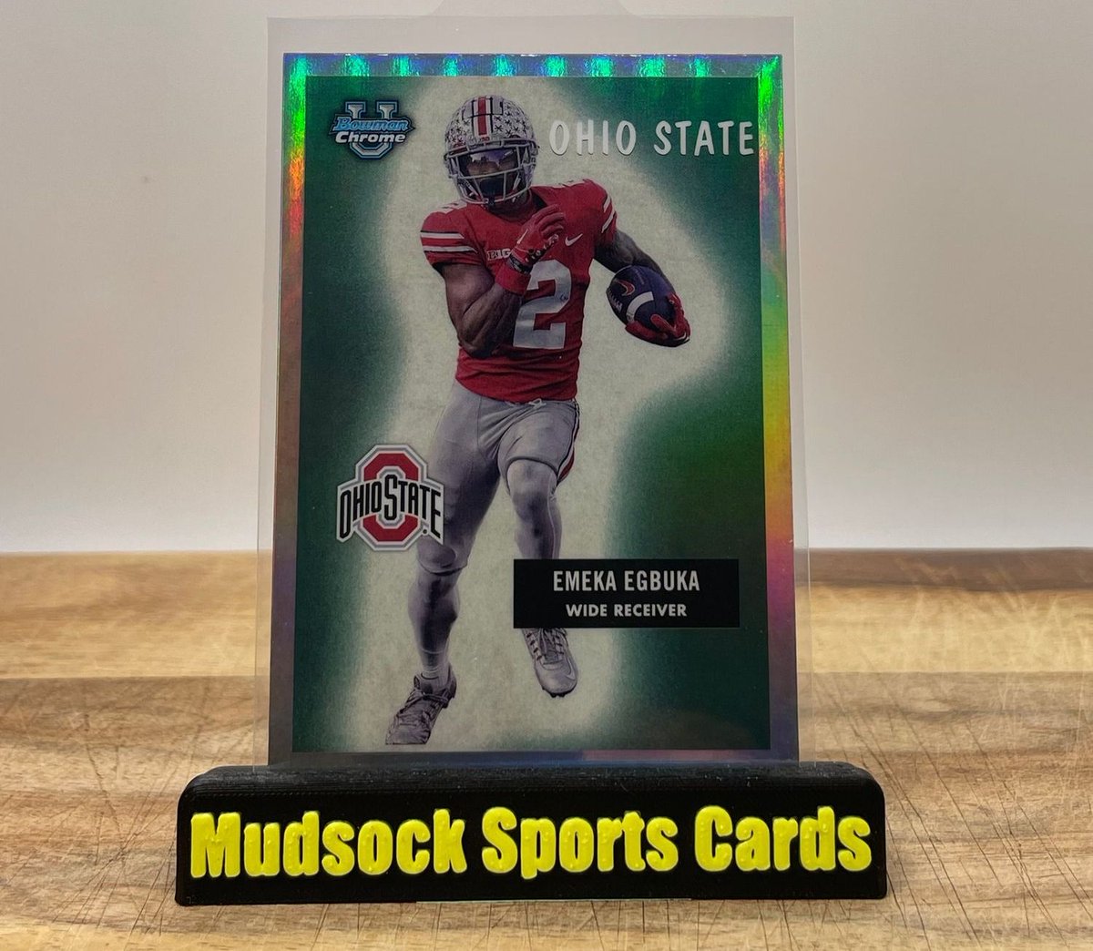 MudsockC's tweet photo. EMEKA EGBUKA - 2023 Topps Bowman U Chrome - 1955 Bowman - OSU Buckeyes

https://t.co/3zVMt6hUq9

Please like and share!

#sportcards #whodoyoucollect #thehobby 
#tradingcards #footballcards #topps #buckeyes 
#sportscardsforsale #eBay #cardcollecting #ncaafootball https://t.co/C1FN44Vck8