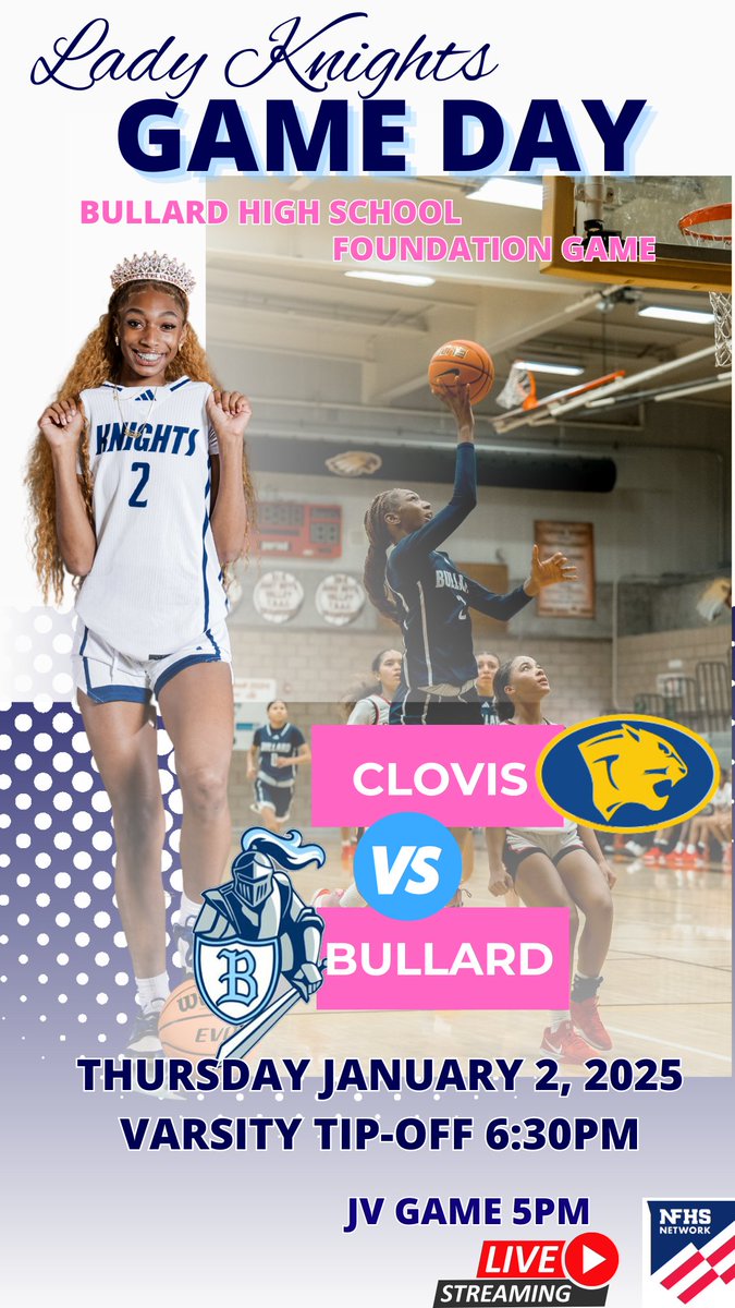 Lady Knights Game Day!
Tomorrow night at the Dungeon ⚔️. 
Big test.....locked in!
<a href="/BullardSports/">Bullard Sports</a> <a href="/ClovisHighGBB/">ClovisHiGirlsBball</a>