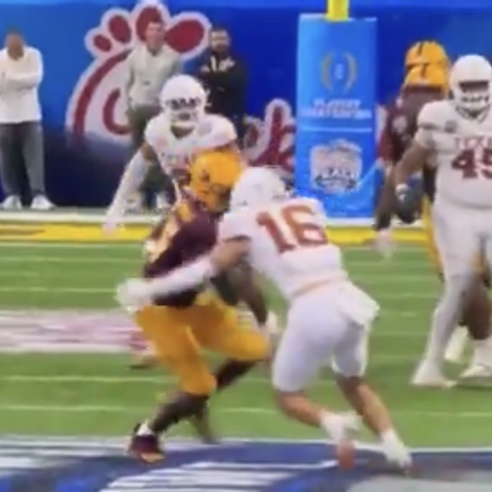 kylejsullivan's tweet photo. Of all the bs targeting calls this season….that hit was textbook targeting. #chickfilabowl https://t.co/qzzAJhgKyv