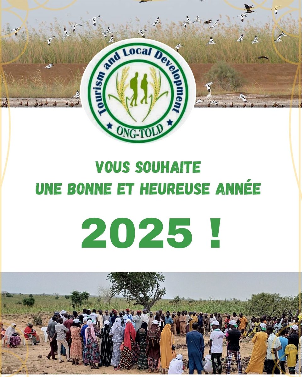 ONGTOLD_NIGER's tweet photo. Toute l'équipe de l'@ONGTOLD_NIGER vous souhaite une bonne et heureuse année 2025!
Merci pour votre soutien continu et votre engagement à nos côtés.

En avant pour un tourisme créateur de valeurs durable au Niger ! 🇳🇪 

#HappyNewYear2025 https://t.co/LB2QsYVgrx