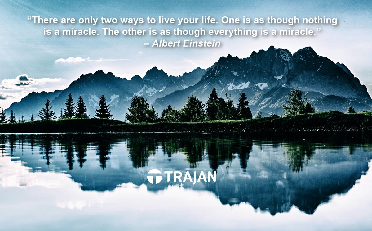 “There are only two ways to live your life. One is as though nothing is a miracle. The other is as though everything is a miracle.” – Albert Einstein

#InspirationalQuote #Inspirational #Inspiration
