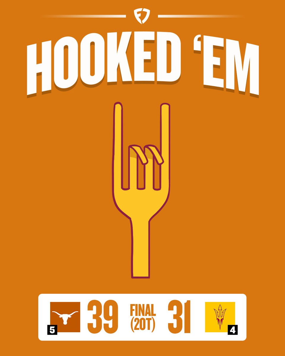 TEXAS SURVIVES 🤘

AN INSTANT CLASSIC VS. ARIZONA STATE 👏

#HookEm | #CFBPlayoff