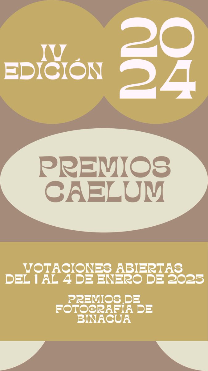 Binacuaa's tweet photo. Premios Caelum IV Edición. 
Votaciones del 1 al 4 de Enero.
https://t.co/3vIV0fmjK2 https://t.co/mIGMJ2joF7