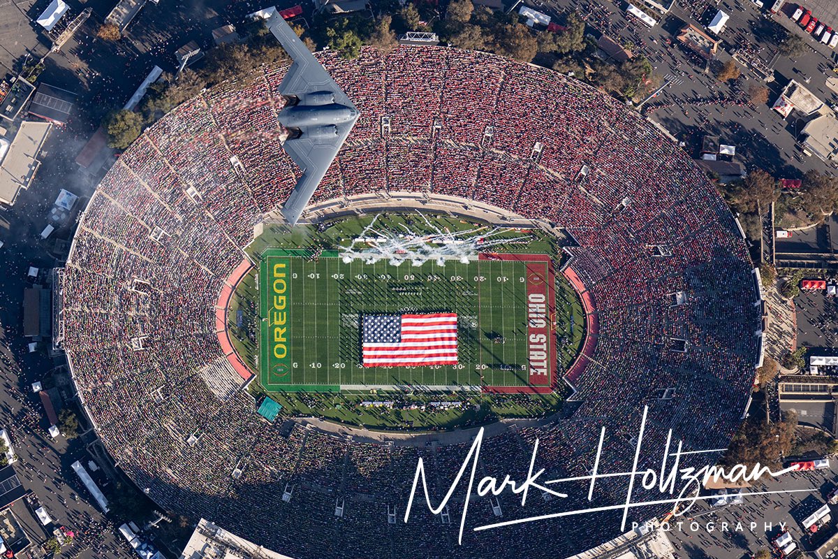 Mark Holtzman (@westcoastaerial) on Twitter photo Rose Bowl Game Flyover. Happy 2025!!
<a href="/Whiteman_AFB/">Whiteman AFB</a> <a href="/rosebowlgame/">Rose Bowl Game</a> <a href="/RoseBowlStadium/">Rose Bowl Stadium</a> <a href="/OhioStateFB/">Ohio State Football</a> <a href="/OhioState/">Ohio State</a> <a href="/uoregon/">University of Oregon</a> <a href="/oregonfootball/">Oregon Football</a> <a href="/TBDBITL/">The Ohio State University Marching Band</a> <a href="/GoDucks/">GoDucks</a> <a href="/northropgrumman/">Northrop Grumman</a> <a href="/SportsCenter/">SportsCenter</a> <a href="/SInow/">Sports Illustrated</a> <a href="/espn/">ESPN</a> <a href="/SonyAlpha/">Sony | Alpha</a> <a href="/NCAA/">NCAA</a> <a href="/NCAAFootball/">NCAA Football</a> <a href="/usairforce/">U.S. Air Force</a> <a href="/VisitPasadena/">Visit Pasadena</a> <a href="/VisitCA/">Visit California</a> Rose Bowl Game Flyover. Happy 2025!!
<a href="/Whiteman_AFB/">Whiteman AFB</a> <a href="/rosebowlgame/">Rose Bowl Game</a> <a href="/RoseBowlStadium/">Rose Bowl Stadium</a> <a href="/OhioStateFB/">Ohio State Football</a> <a href="/OhioState/">Ohio State</a> <a href="/uoregon/">University of Oregon</a> <a href="/oregonfootball/">Oregon Football</a> <a href="/TBDBITL/">The Ohio State University Marching Band</a> <a href="/GoDucks/">GoDucks</a> <a href="/northropgrumman/">Northrop Grumman</a> <a href="/SportsCenter/">SportsCenter</a> <a href="/SInow/">Sports Illustrated</a> <a href="/espn/">ESPN</a> <a href="/SonyAlpha/">Sony | Alpha</a> <a href="/NCAA/">NCAA</a> <a href="/NCAAFootball/">NCAA Football</a> <a href="/usairforce/">U.S. Air Force</a> <a href="/VisitPasadena/">Visit Pasadena</a> <a href="/VisitCA/">Visit California</a>