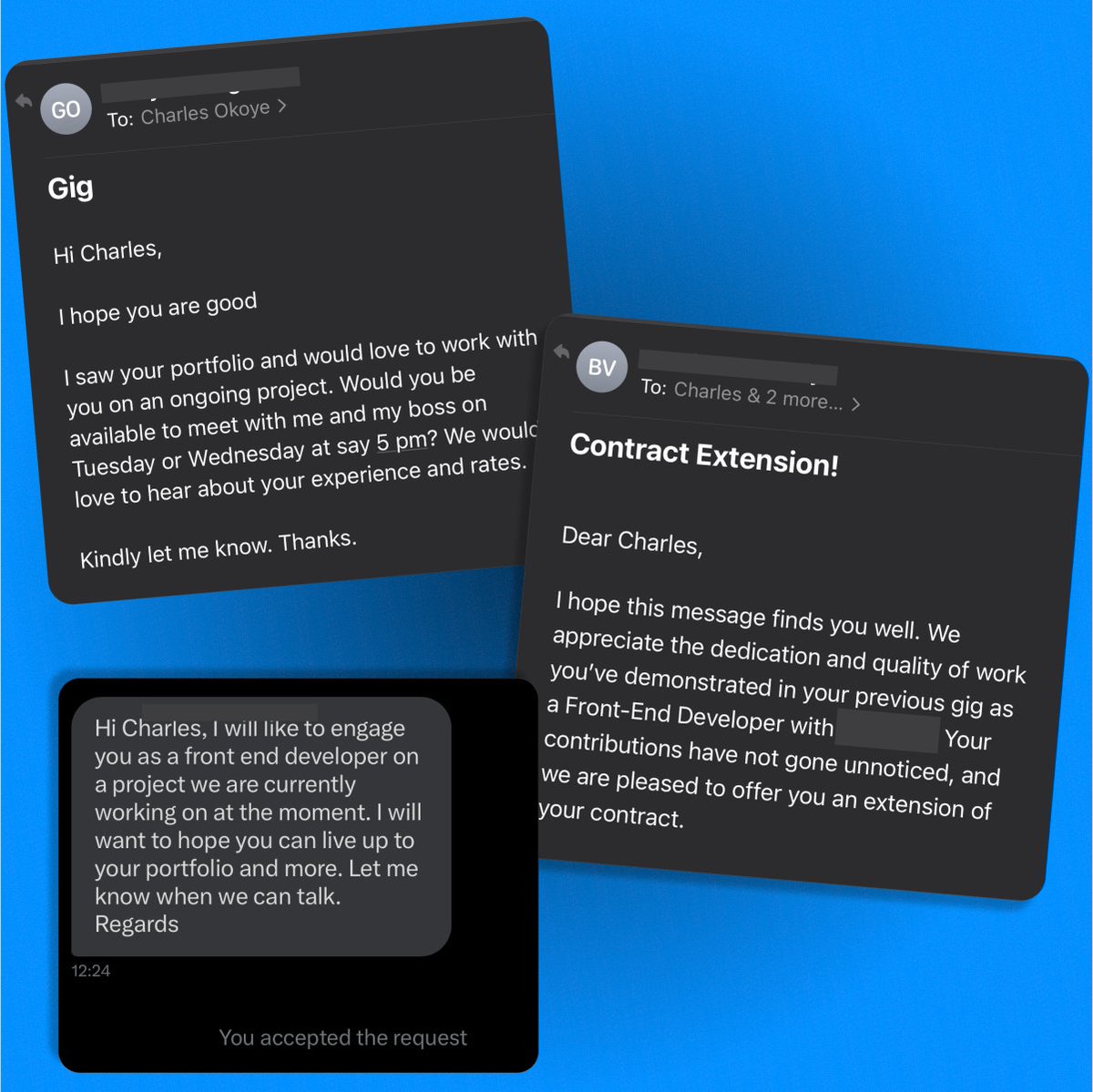 okoyecharlesk's tweet image. 2024 Wrapped Up! 🚀

This year has been incredible, and I couldn’t have done it without JavaScript 💙.

To anyone starting their journey in tech: you can do it too! Keep learning, keep building, and never give up on your goals. Here's to an even bigger 2025! 🎉

#2024Achievements