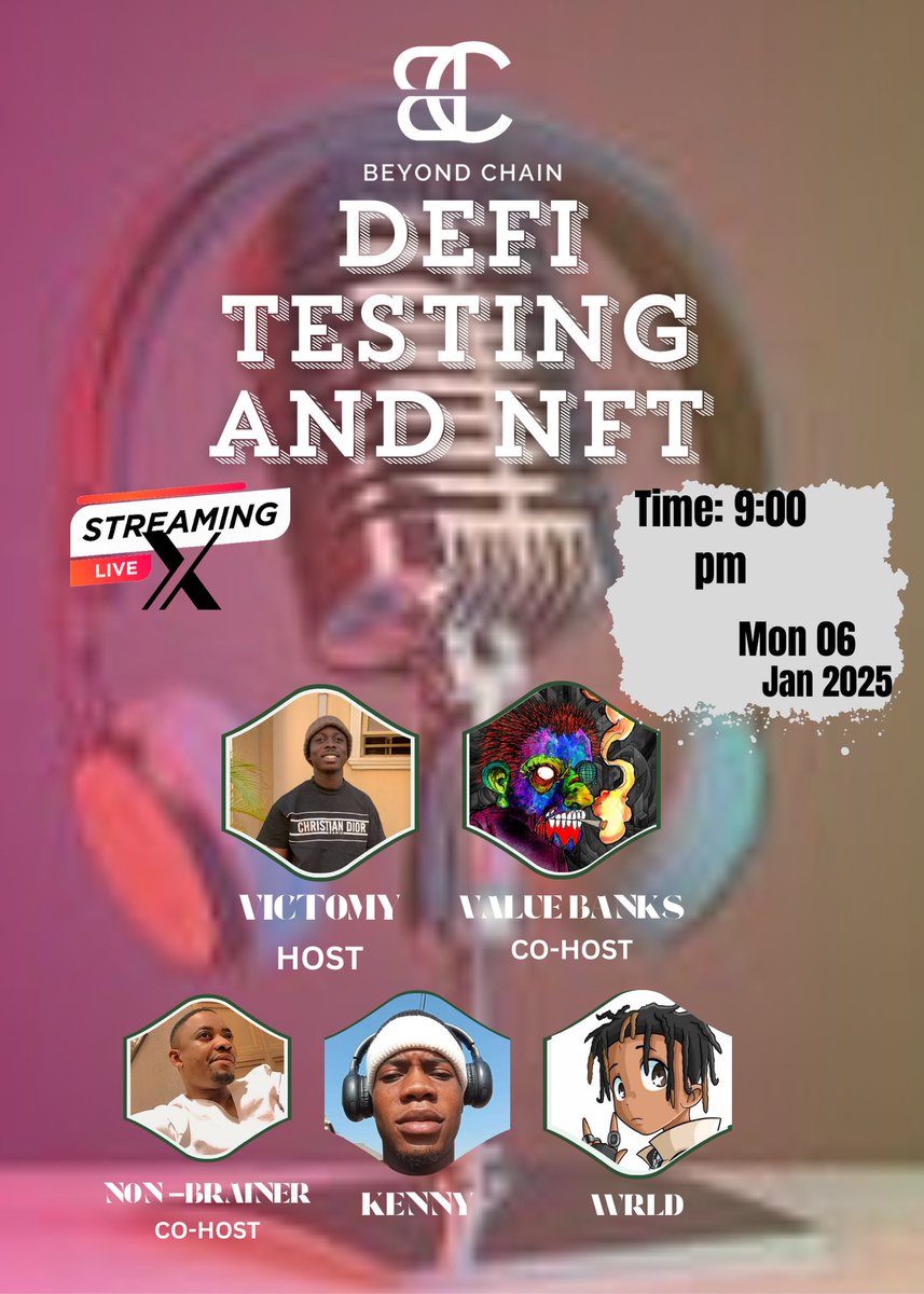 I have a space coming up on Monday. It will be great pleasure to have you on my first Episode (Beyond Chain) where we talk on Defi how it works .....
The best thing to start this year is to hear the process people take to become successful in this  space
x.com/i/spaces/1mnxe…