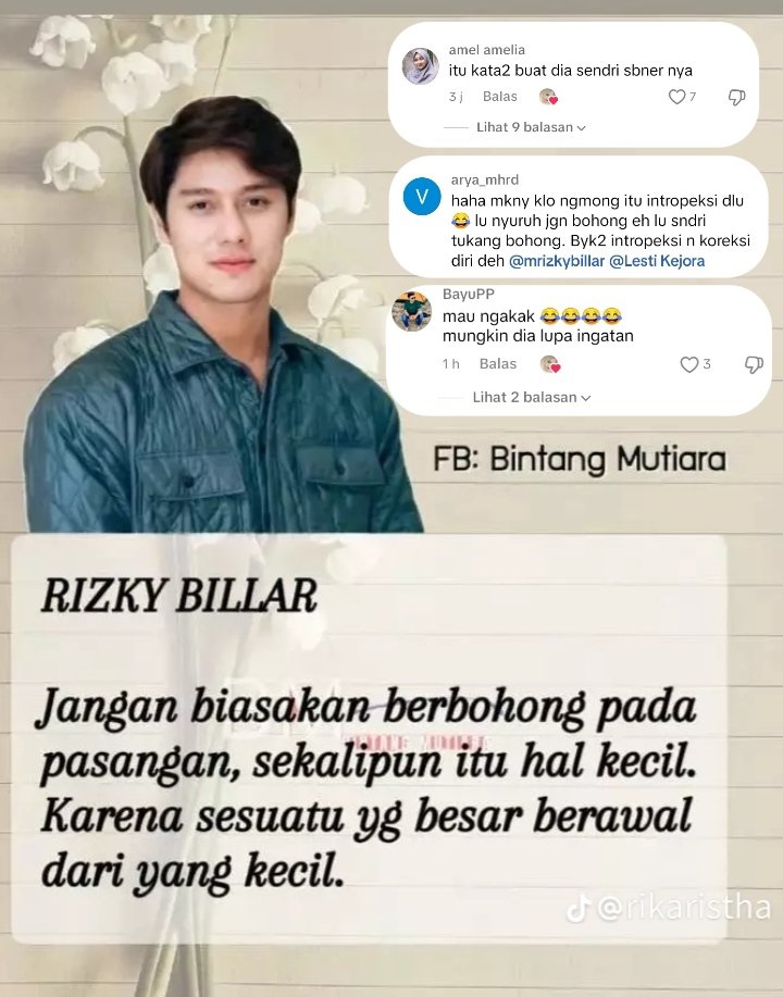 seprt42140's tweet photo. @RizkyBillar Jangan bohong lg y sm pasangan https://t.co/y2DBCskx0z