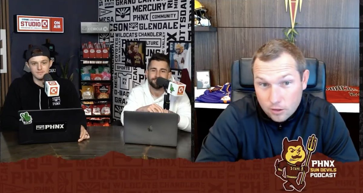 Espo's tweet image. A HUGE shoutout to @ErikRuby, @Anthony_Totri, @shanedieff and Captain Red Beard. Their coverage on @PHNX_SunDevils all season from Big 12 Media Day through the Peach Bowl has been top notch.

They're here all basketball season and covering every aspect of the football offseason.