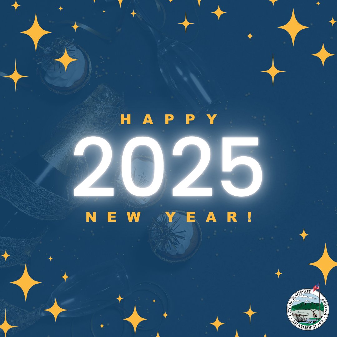 Happy New Year from the City of Flagstaff! 🎊

City of Flagstaff administrative offices are closed today, January 1 and will reopen tomorrow, January 2.

For more information, visit flagstaff.az.gov
