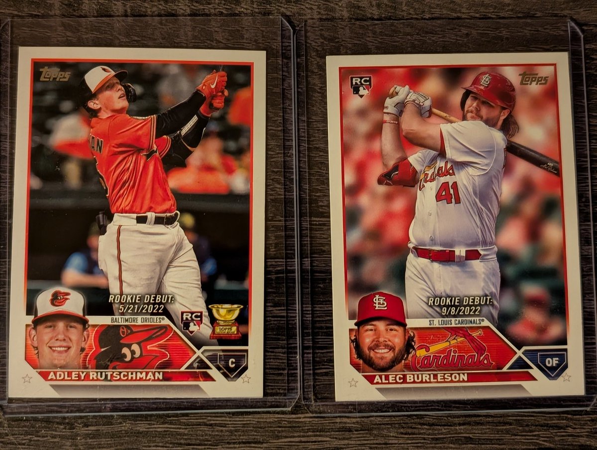 InMyDNA64's tweet photo. I love going through my cards and finding a few gems I did not know I had.
A few @topps rookie debuts @VPasquantino , @RutschmanAdley , @alecburleson9 and one @UpperDeckSports legend. #RIPRoyHalladay https://t.co/pOuDd1tKas