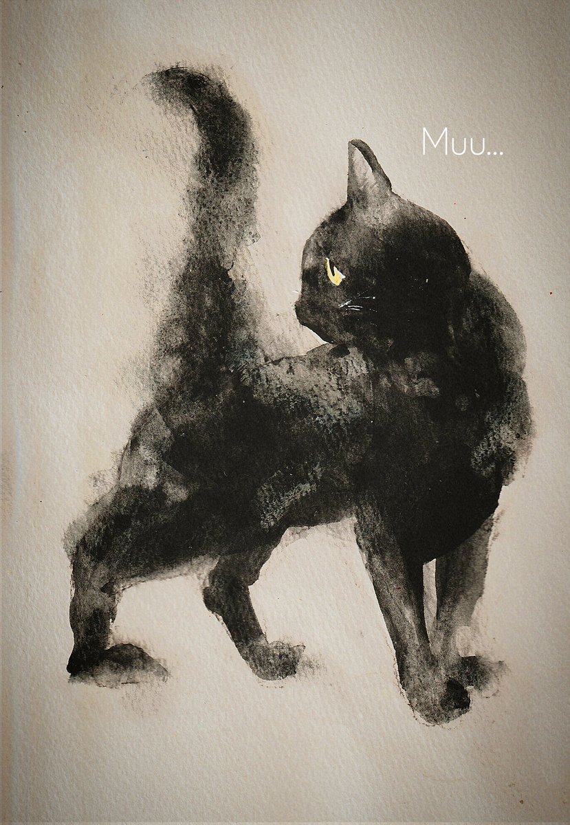 muuart_0625's tweet photo. #黒猫
#保護猫カフェ
#Dearcat
#モノクロ
#透明水彩
何にも染まりはしない https://t.co/UwIR73GrLE