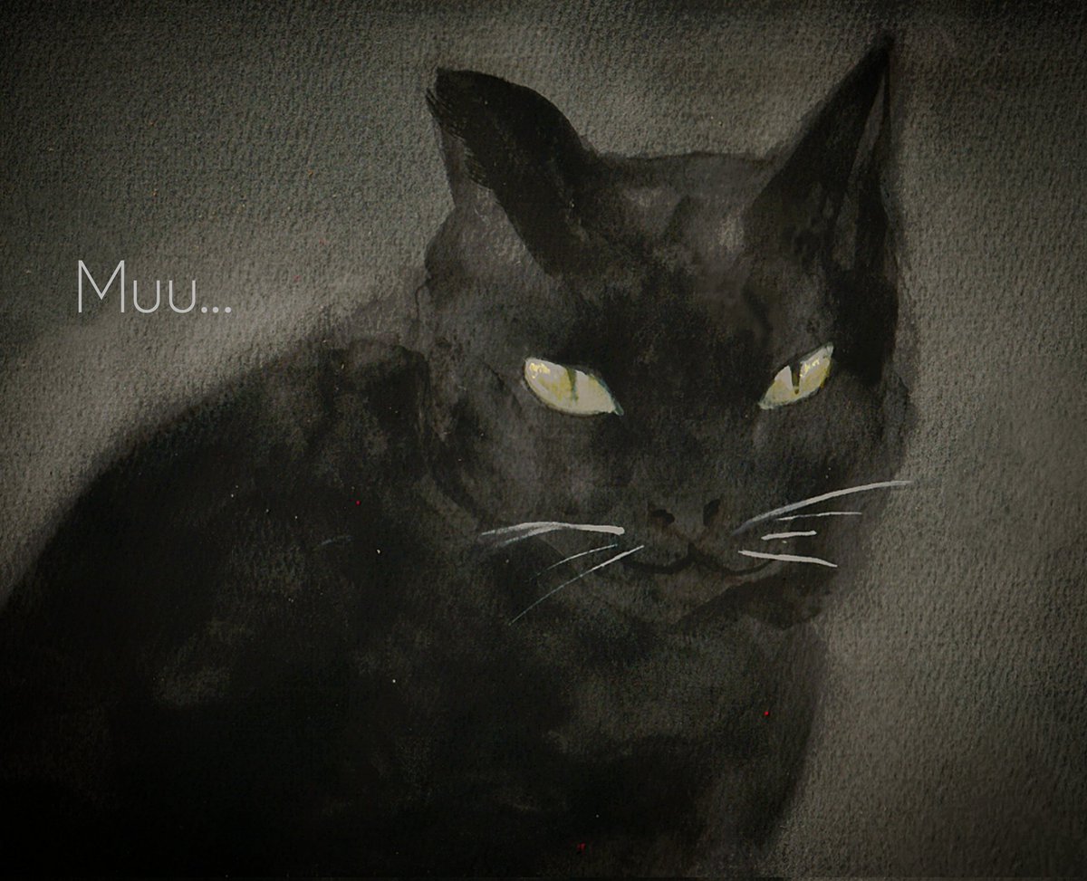 muuart_0625's tweet photo. #黒猫
#保護猫カフェ
#Dearcat
#モノクロ
#透明水彩
何にも染まりはしない https://t.co/UwIR73GrLE