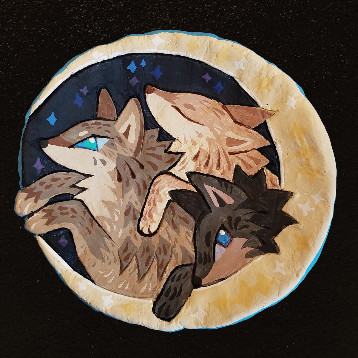 fernwhisker's tweet image. wolf pack , clay trinket dish
