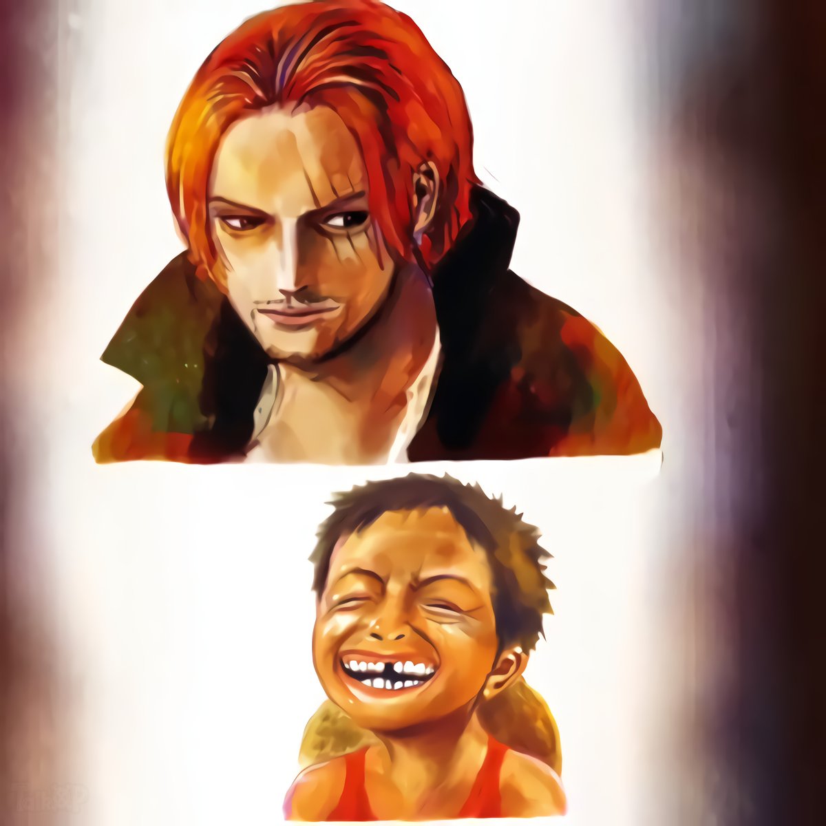 PookiePiece's tweet image. Luffy &amp;amp; Shanks Art by Eiichiro Oda