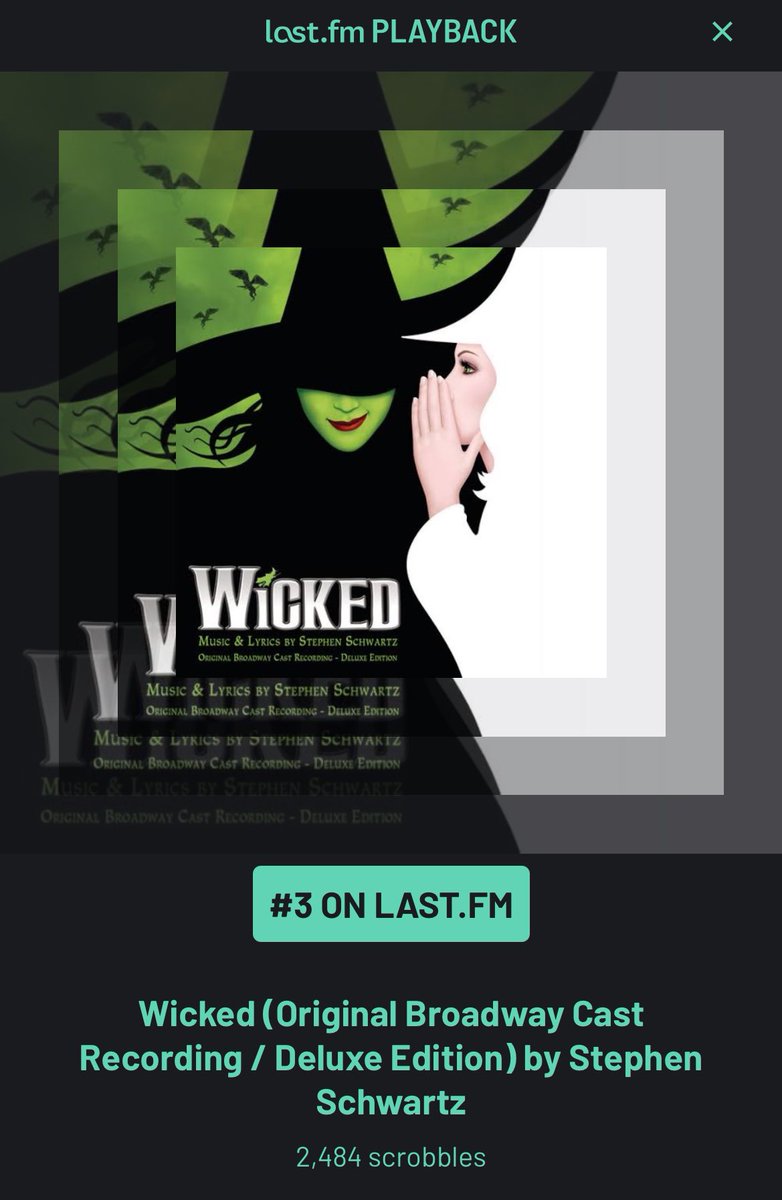 chocado que fiquei no top #3 pessoas no mundo que mais escutou o album de wicked no last fm