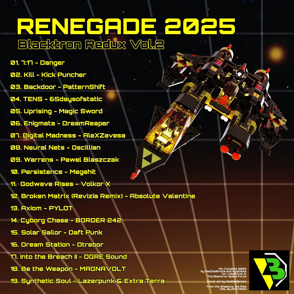 If you're building the Renegade, I've got something special for you!

Mix compiled by MadDadBricks &amp; KyleDelta

Listen on Spotify

open.spotify.com/playlist/0qFcY…

🔥 #BuildLikeMad 🖤

#LEGO #Blacktron #lego2025 #legospace #scifi #soundtrack