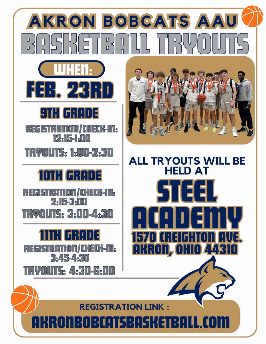 🚨 TRYOUT INFORMATION 🚨

It’s almost that time of year! We are excited for this upcoming AAU season. Hope to see you at tryouts! 

Let us know if you have any questions!

#DoYourJob #RefuseToLose