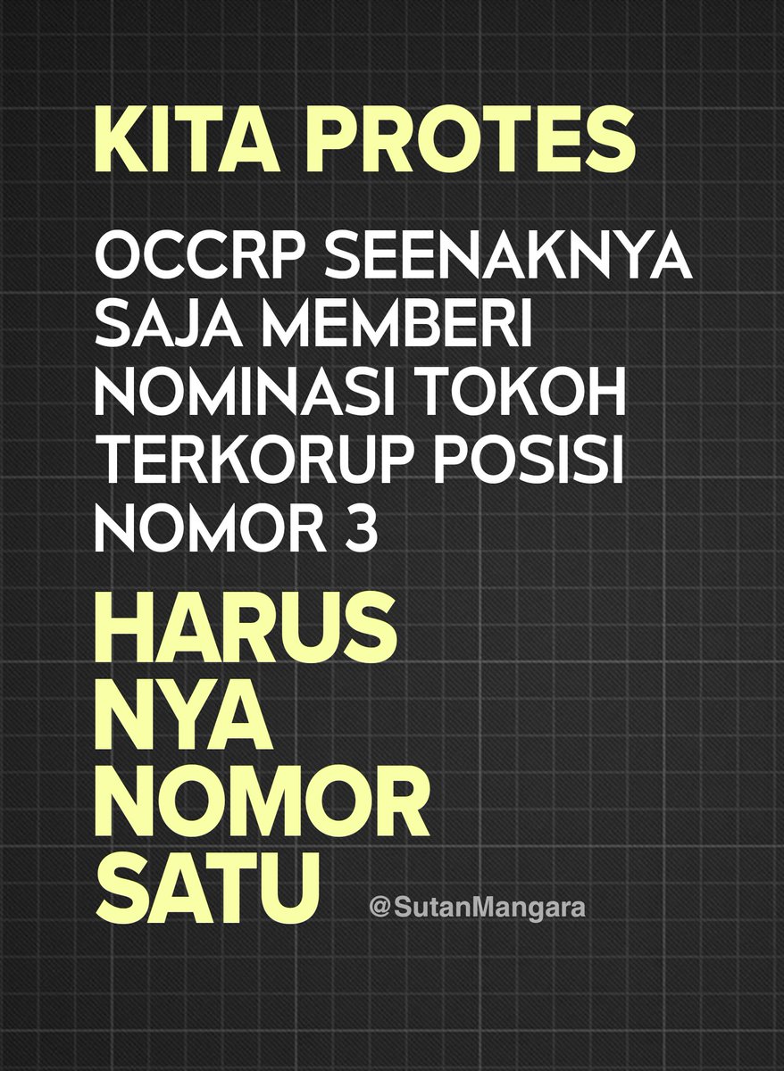 KITA PROTES OCCRP !