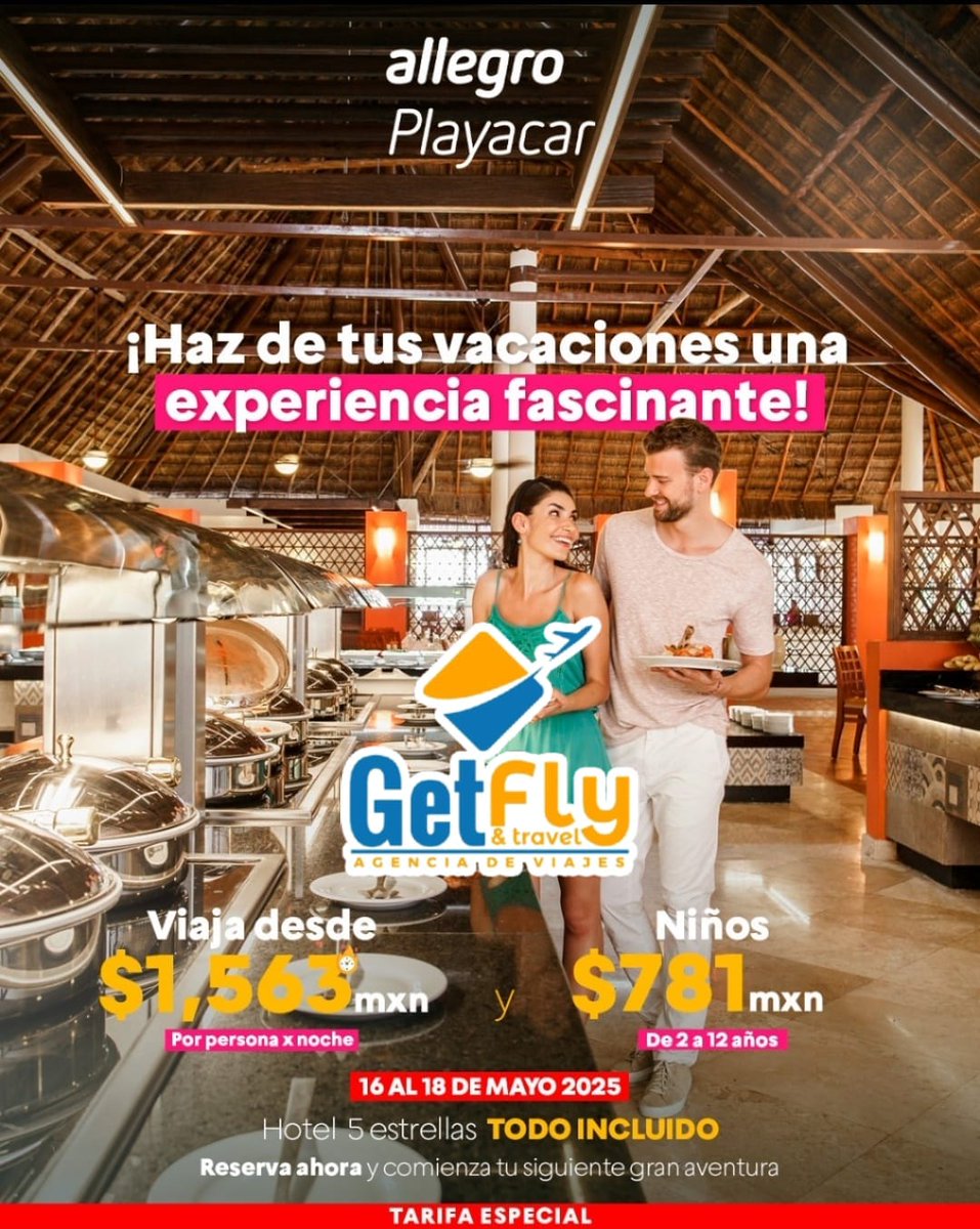GetFlyandTravel's tweet photo. 🌴✨ ¡Vive la experiencia Allegro Playacar con tarifas a precio del 2024! ✈️🌊

📅 Fechas disponibles:

🔥 24 al 27 de abril
🔥 02 al 04 de mayo
🔥 16 al 18 de mayo

✅ Todo Incluido

 ¡Solo fechas disponibles!

#GetFlyAndTravel #AllegroPlayacar #Escapate #PonteEnModoViajero https://t.co/nzkcXXz3Ru