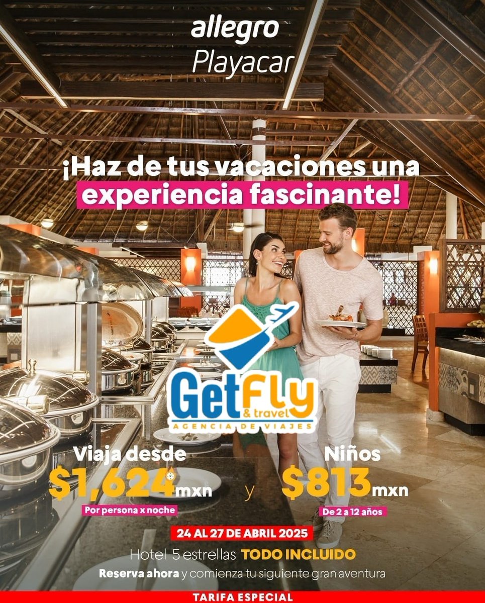 GetFlyandTravel's tweet photo. 🌴✨ ¡Vive la experiencia Allegro Playacar con tarifas a precio del 2024! ✈️🌊

📅 Fechas disponibles:

🔥 24 al 27 de abril
🔥 02 al 04 de mayo
🔥 16 al 18 de mayo

✅ Todo Incluido

 ¡Solo fechas disponibles!

#GetFlyAndTravel #AllegroPlayacar #Escapate #PonteEnModoViajero https://t.co/nzkcXXz3Ru