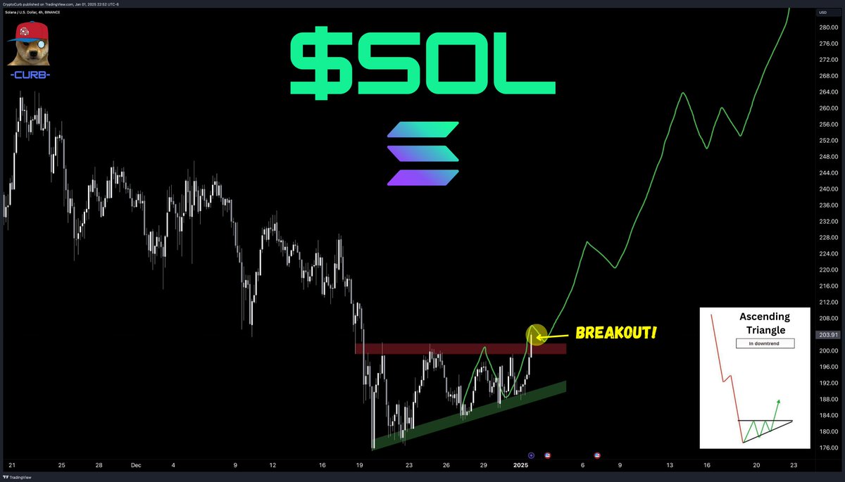 CryptoCurb's tweet photo. $SOL

Solana is READY for 2025.

SOL is Up 5% and back above $200.

New All-Time-Highs by End of Month.

#SOLANA ⚡️ https://t.co/usnvrpybaF