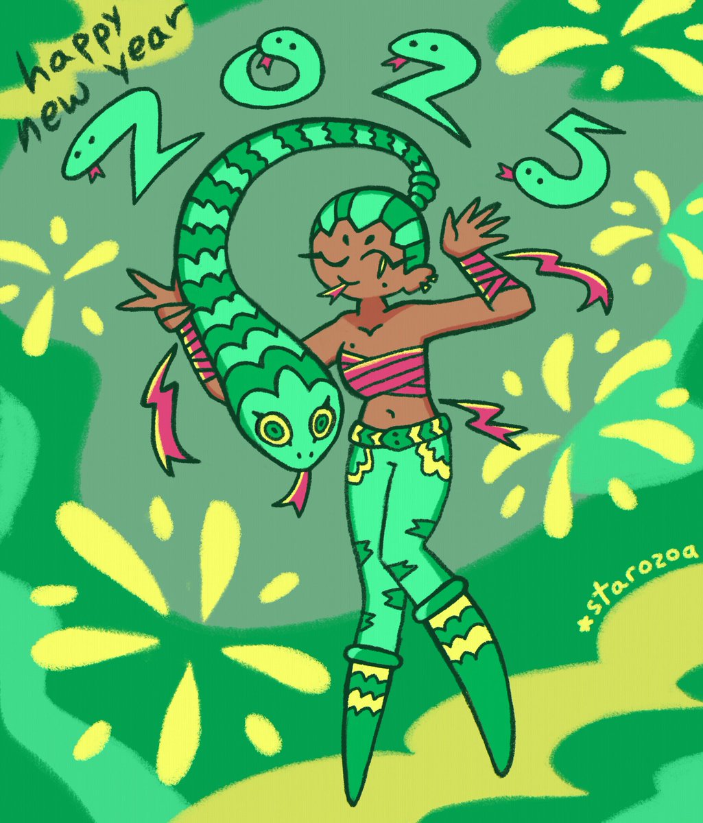 starozoa's tweet image. wishing you a very snosperous (snake prosperous) new year 2025!