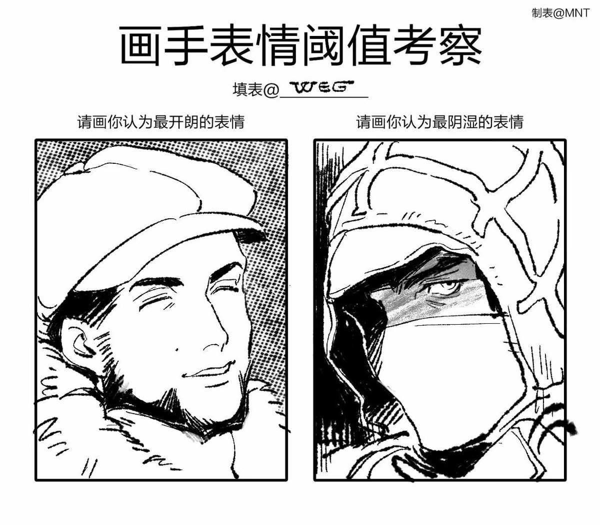 Victor_VVeg's tweet image. This might not be the brightest or darkest expression I can draw, but I think it’s the brightest and darkest you’d see from the SPZ members. (It’s a chart showing the extremes of expressions I can draw.)
#R6S #R6Community #Glaz #Kapkan