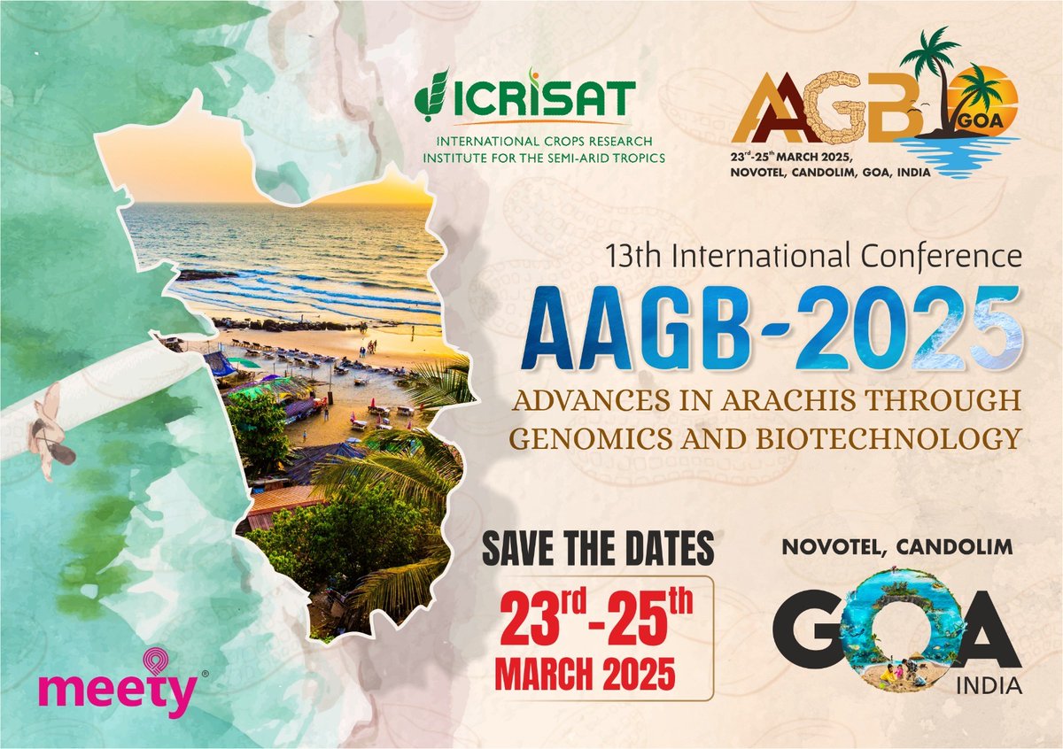Welcome 2025!  

Get ready for an exciting year ahead! This March, we're bringing together the global peanut community to shape the future of #Peanut innovation.

Save the Date:
13th International Conference on Advances in Arachis through Genomics &amp; Biotechnology (AAGB)
📍 Goa,