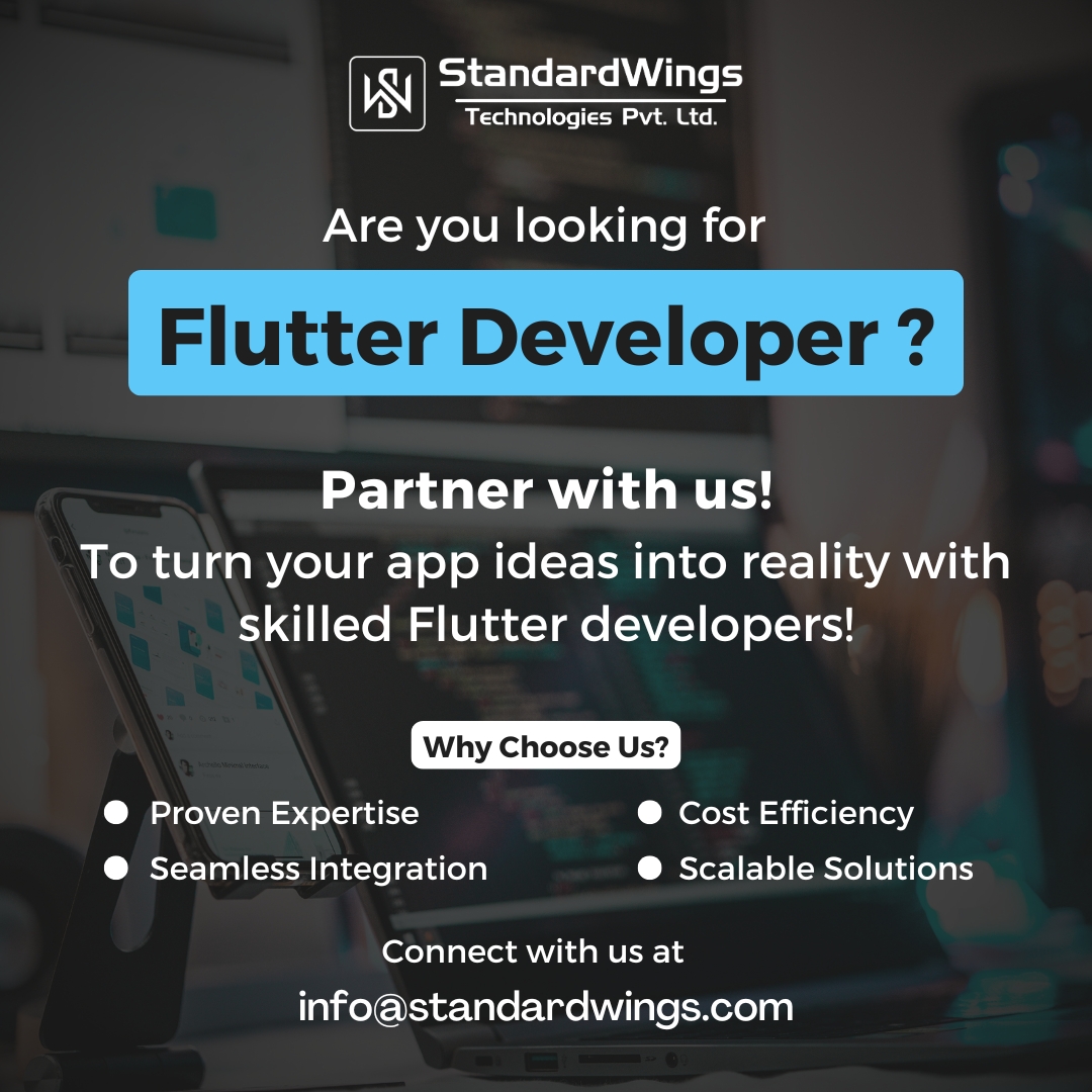 standardwings's tweet image. Looking for skilled Flutter developers? 🚀 Partner with StandardWings Technologies for expertise, seamless integration, & scalable solutions!
📧 Contact: info@standardwings.com
#StaffAugmentation #HireFlutterDevelopers #MobileAppDevelopment #FlutterExperts #StandardWings