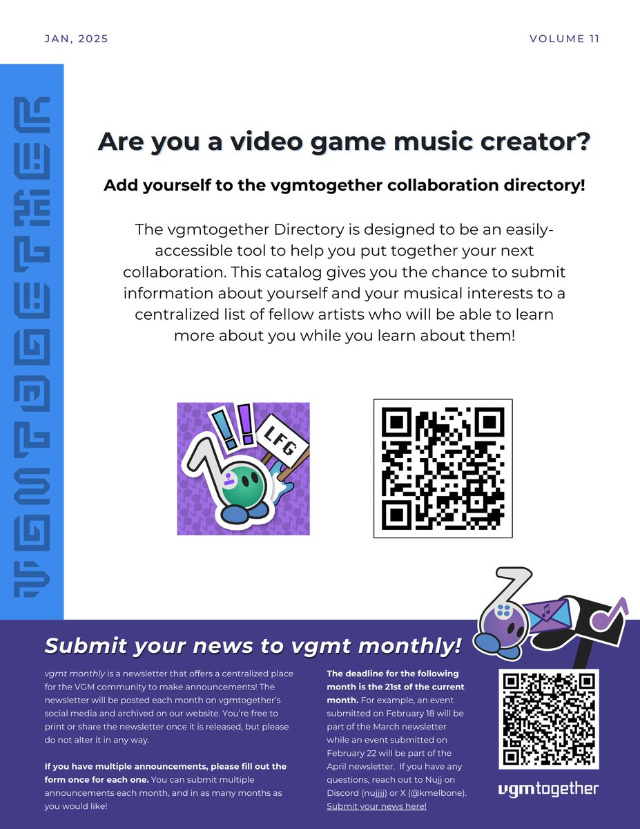 Happy New Year!!! Please enjoy the first vgmt monthly of 2025. Visit our website to read the web version or download the pdf! Feel free to share this wherever you like. Happy reading! vgmtogether.com/newsletter/