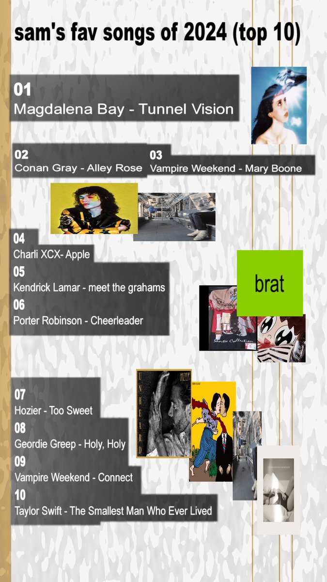 Inanimash's tweet image. as per usual, my top 50 songs of the year. 2024 was insane - i had to cut more than i usually do this time around :)