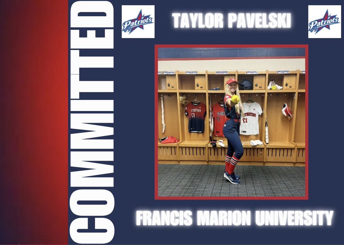 I am so excited to announce my official commitment to Francis Marion University. Thank you so much to my coaches and everyone else along the way for helping me get to where I am today. Go Patriots!!!